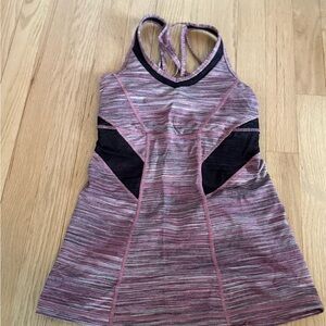 lululemon athletica Pink and Black Strappy Tank Top